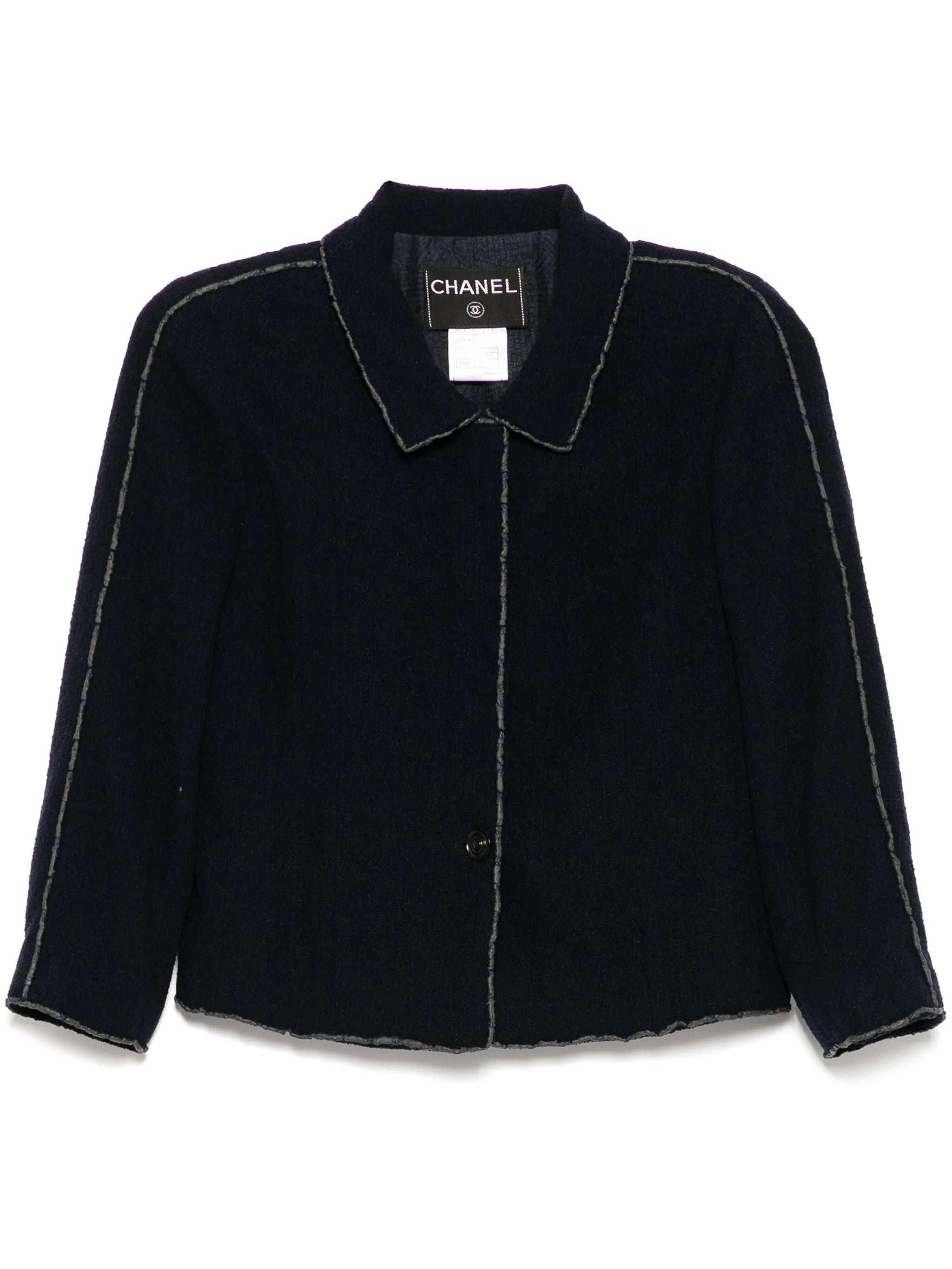 Navy Frayed Hem Jacket、mySite、garminoutage.com