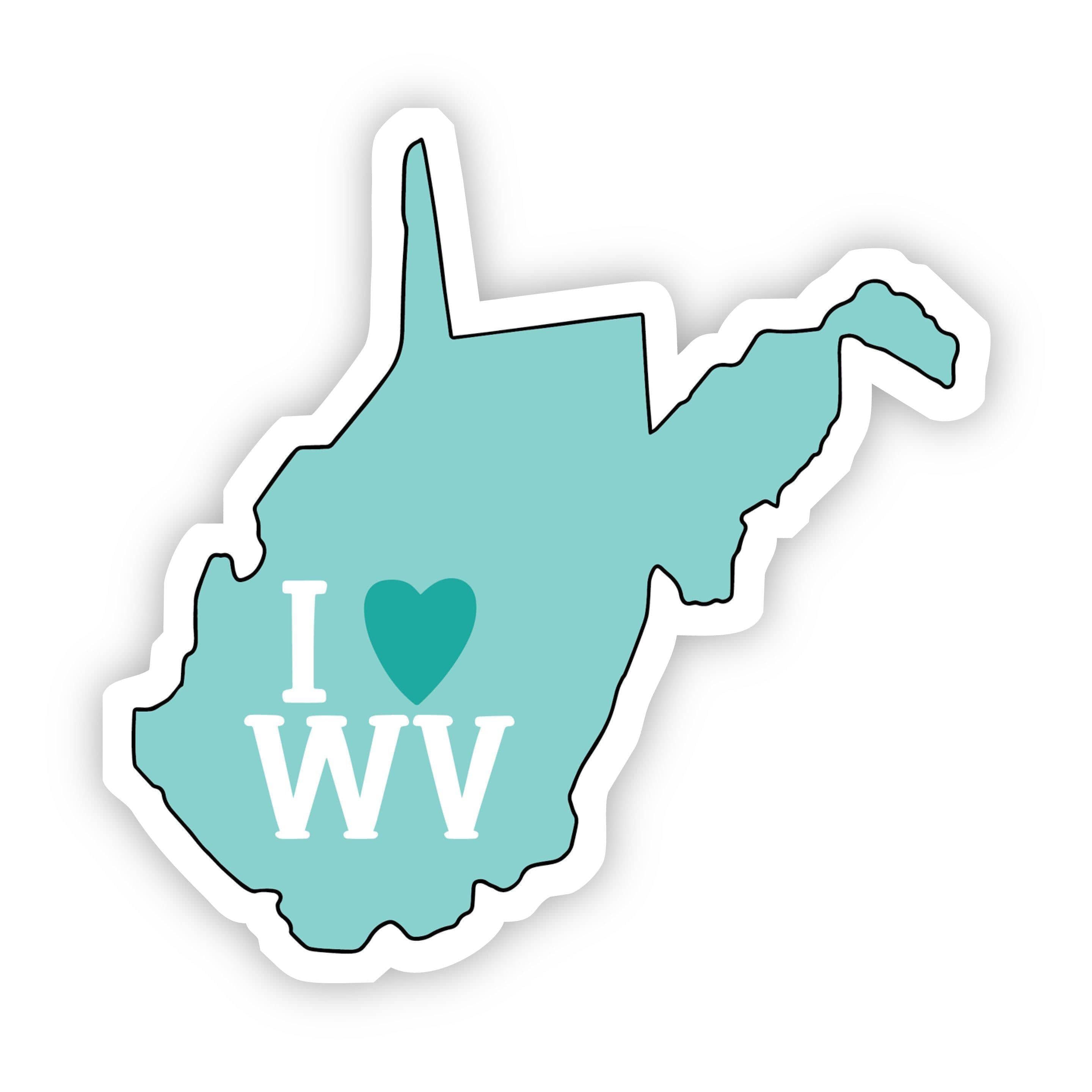  I Love West Virginia Teal Sticker、mySite、elrpsem3k