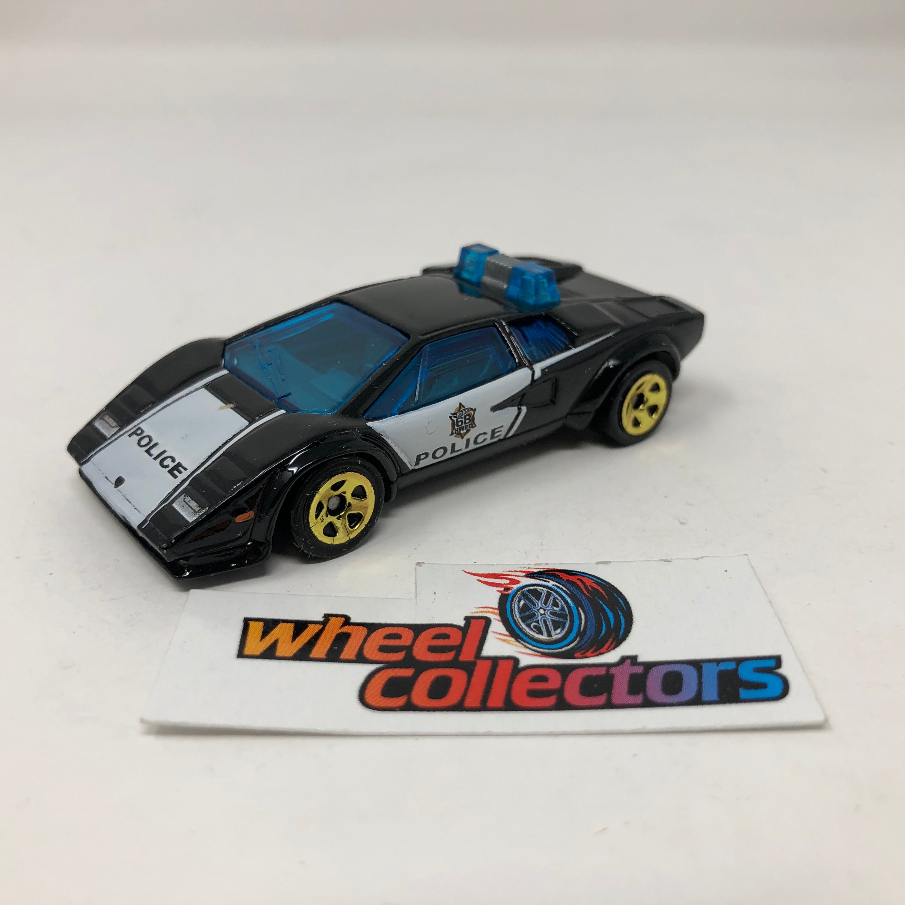 Lamborghini Countach Police Car * Black * Hot Wheels 1:64 scale Diecast Loose、mySite、hgirdovlk