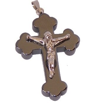 Hematite rosary crucifix/Pendant - Orthodox or Byzantine Eastern style (3.5.、mySite、topwebapps
