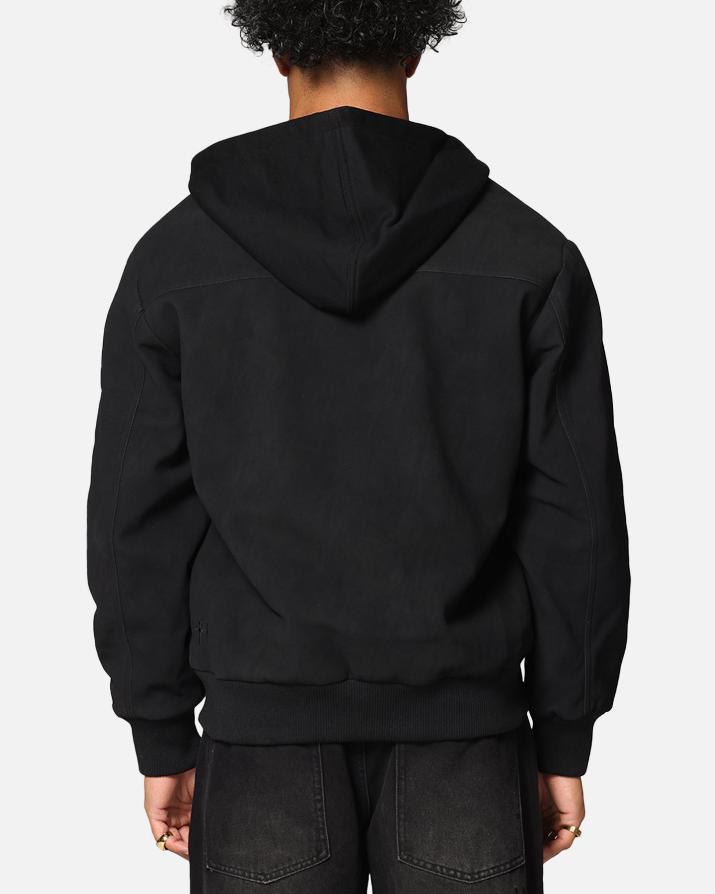 Saint Morta Gothic Hooded PU Bomber Jacket Black/Black、mySite、zt4zffjzw