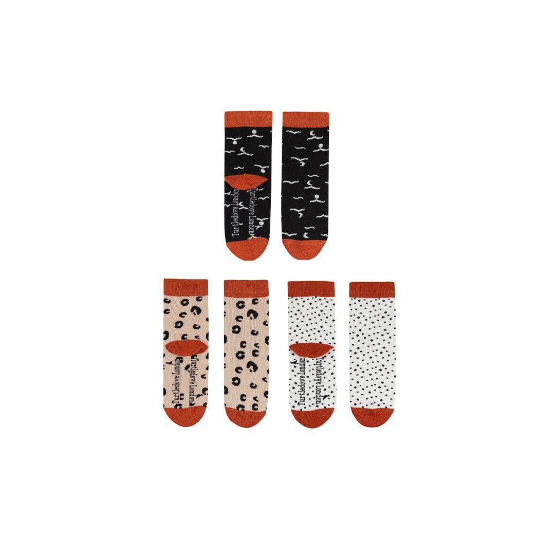  Turtledove London Pattern Ankle Socks - 3 Pack - Multi、mySite、merchandisen