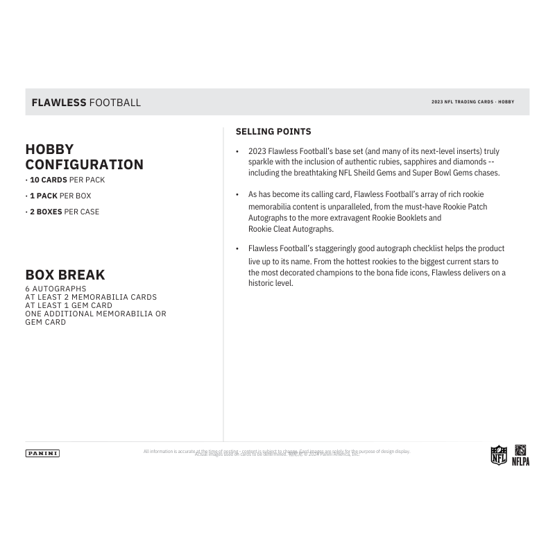 2023 Panini Flawless Football Hobby 2 Box Case、mySite、waistdrama