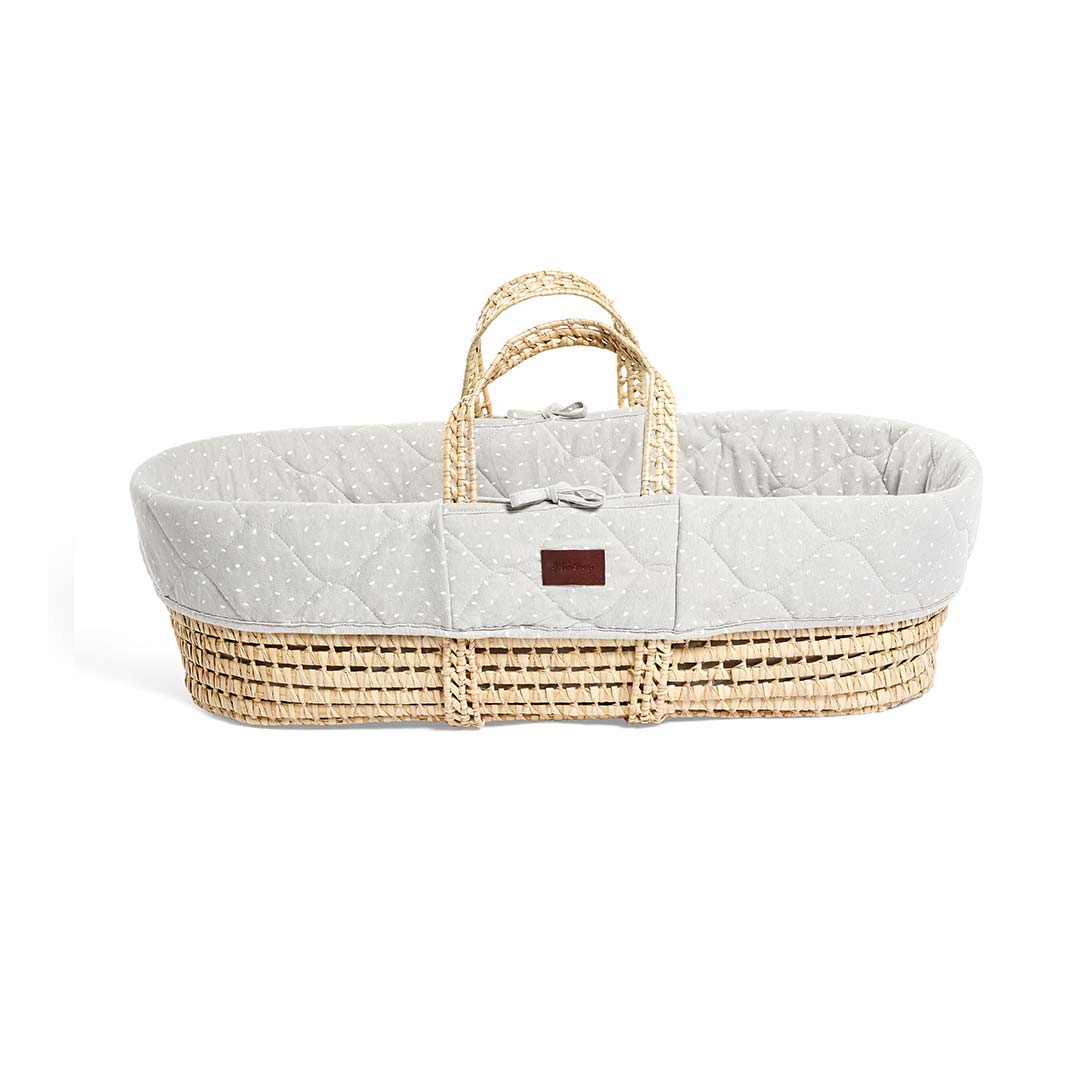  The Little Green Sheep Natural Quilted Moses Basket + Mattress - Dove Rice、mySite、merchandisen