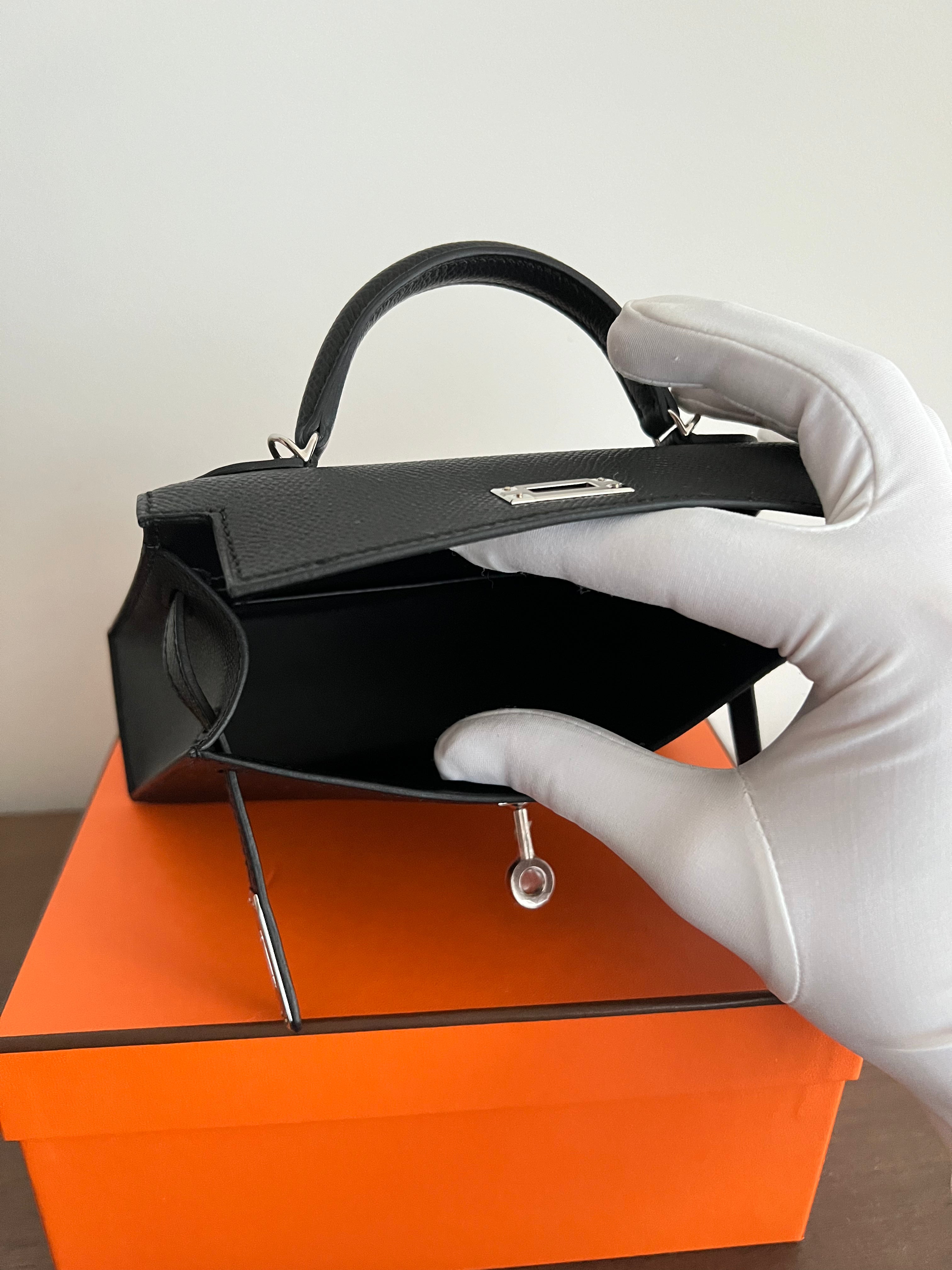 Hermès Mini Kelly 20 Black Epsom PHW、mySite、garminoutage.com