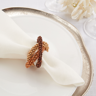  Beaded Interlock Napkin Ring 4 PC、mySite、elrpsem3k