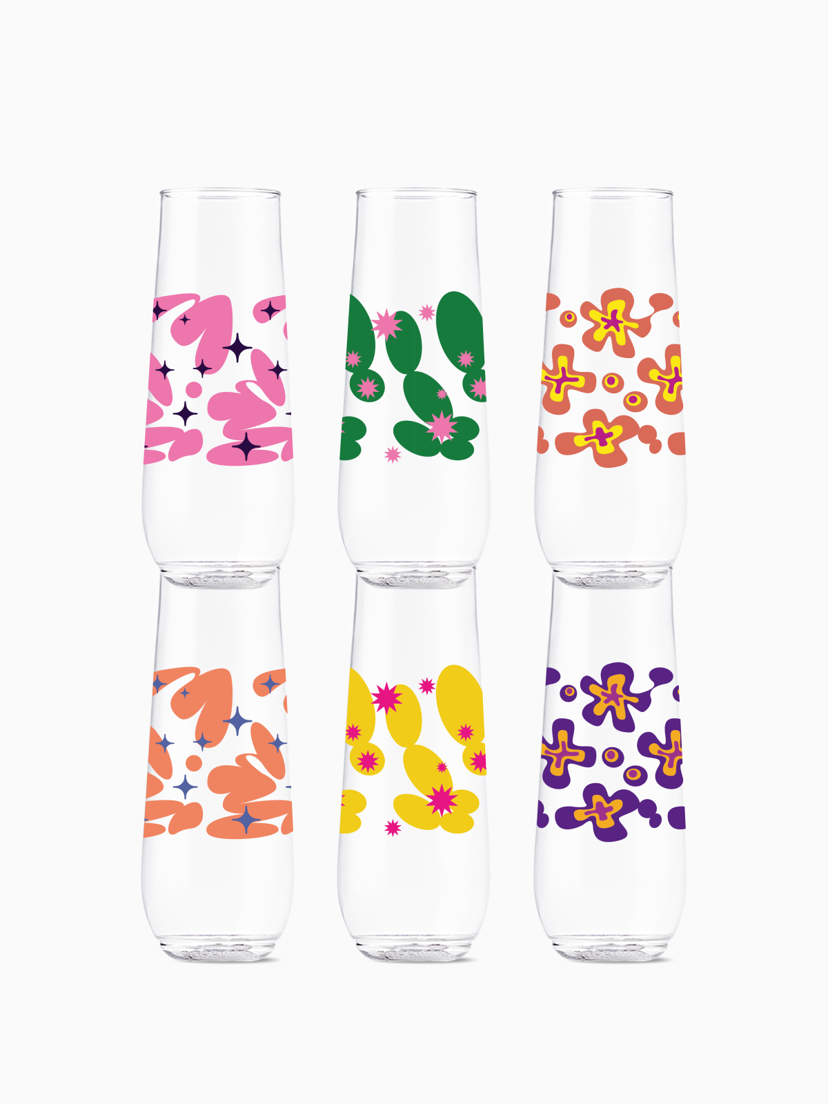 Retro Cartoon Pattern - POP 9oz Flute、mySite、camillekostekn