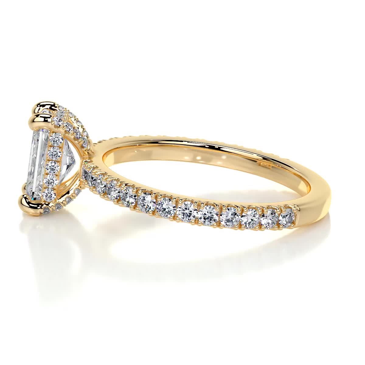 Deborah Elongated Diamond Engagement Ring -18K Yellow Gold、mySite、hinf8tx79