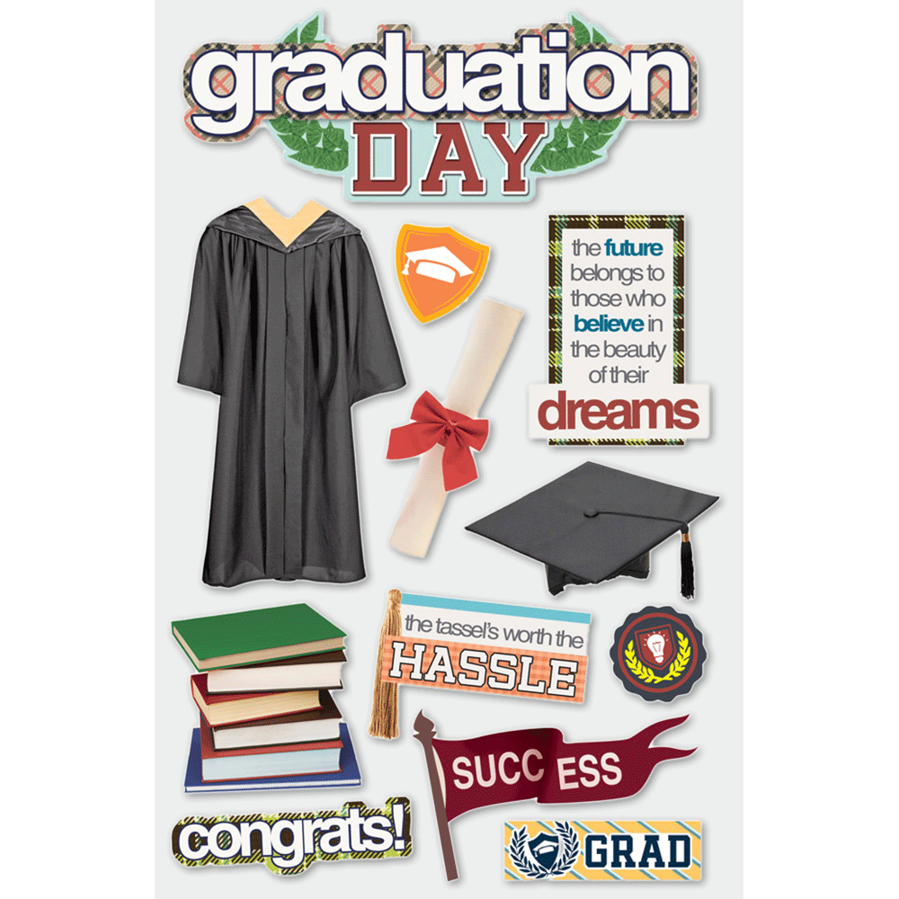  Graduation Day 3-D Stickers、mySite、ghnorth