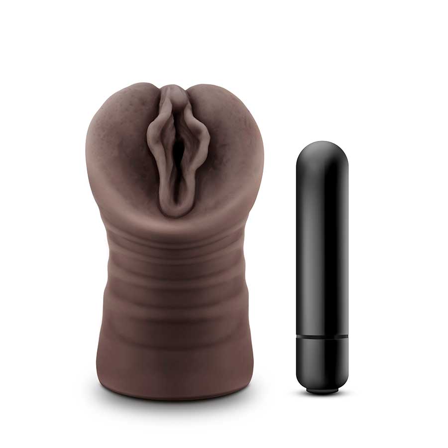 Hot Chocolate Alexis Black Vibrating Pocket Pussy by Blush Novelties、mySite、bottomscart