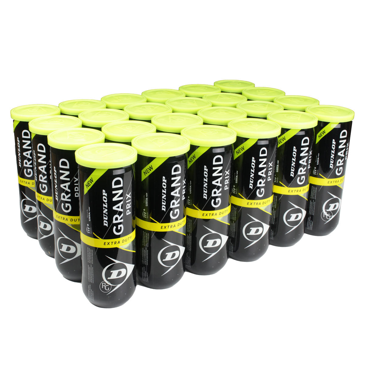 Dunlop Grand Prix Extra Duty Tennis Balls – 24 Can Case