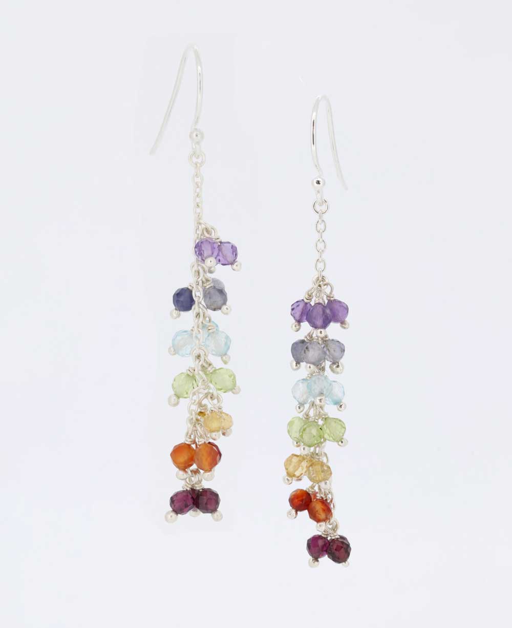 Sterling Silver Chakra Stones Earrings、mySite、topwebapps