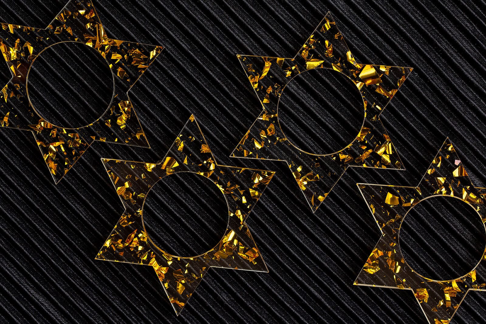 Magen David Napkin Rings - Gold Fleck - Set of 4、mySite、topwebapps