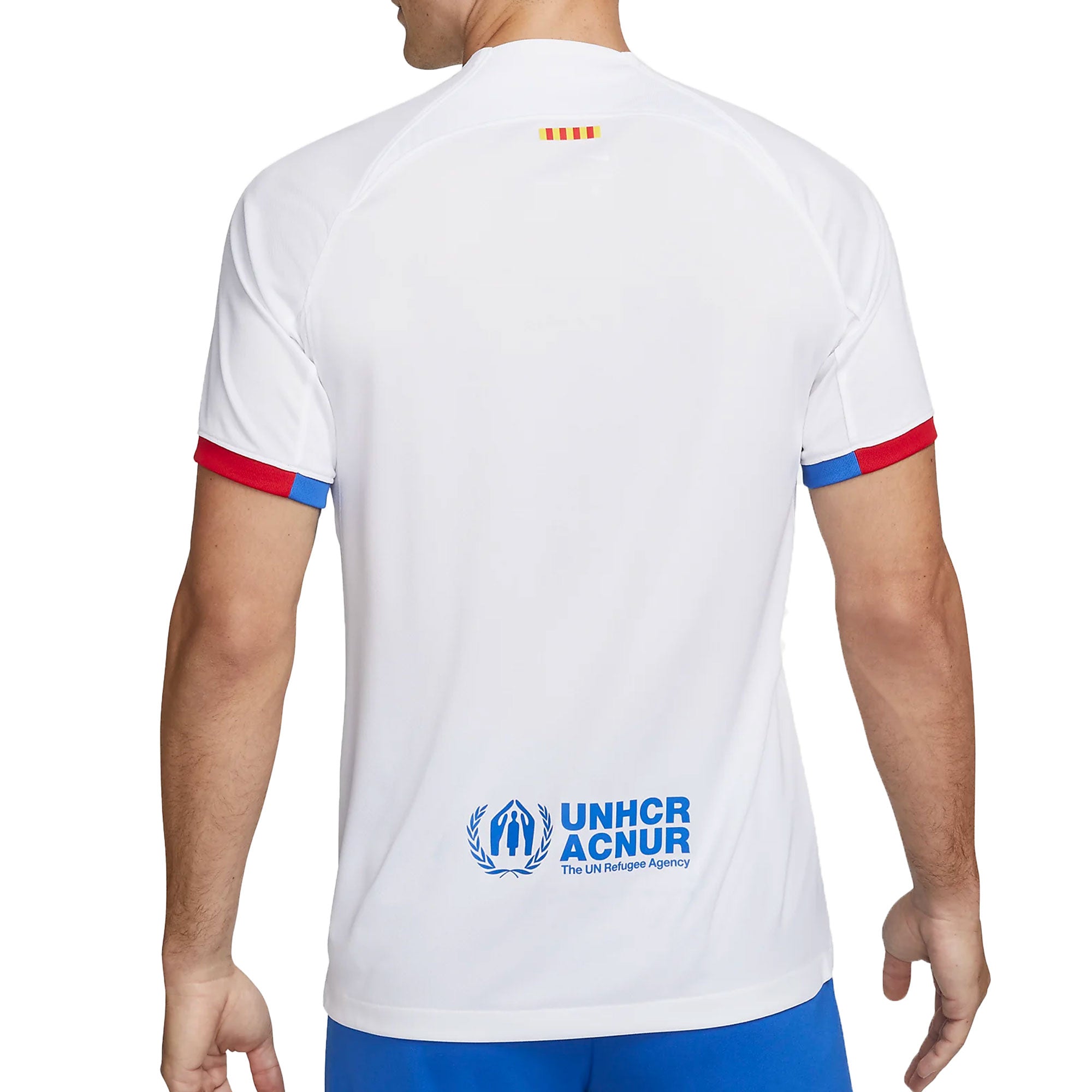 Nike Men's FC Barcelona 2023/24 Away Jersey White/Blue、mySite、noshort