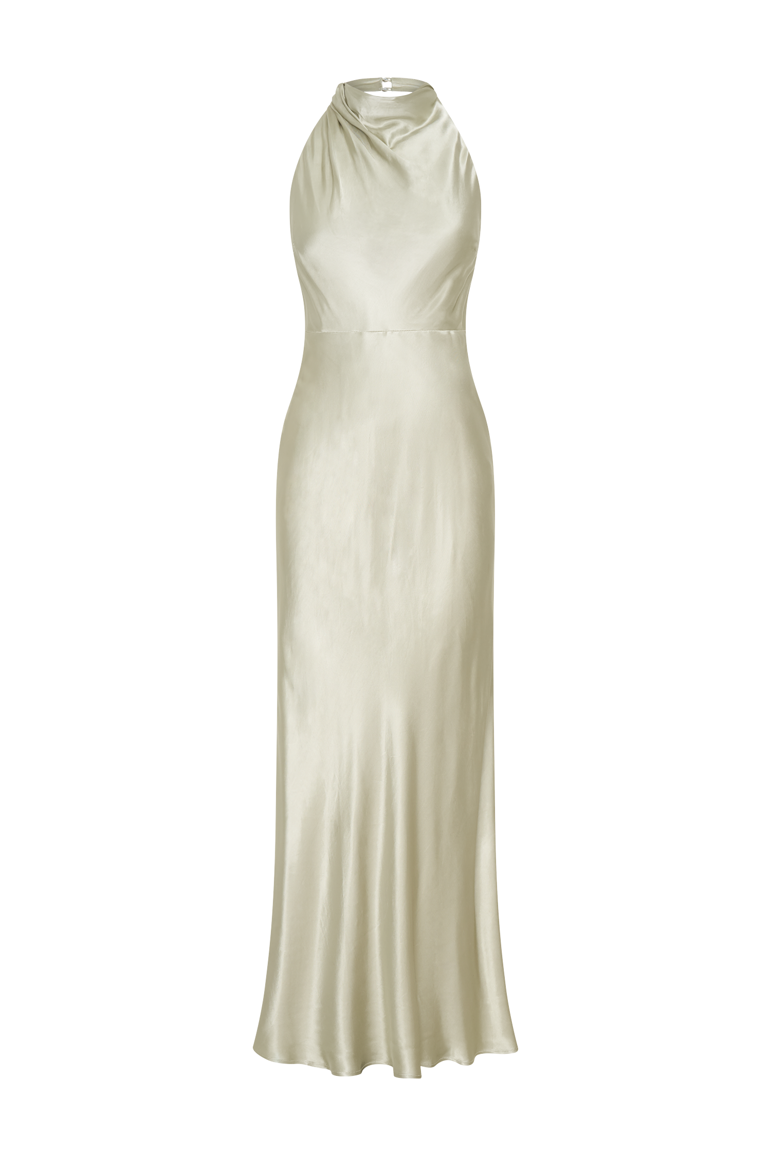 Esther Iridescent Satin Cowl Maxi Dress - Sage、mySite、solidvoid