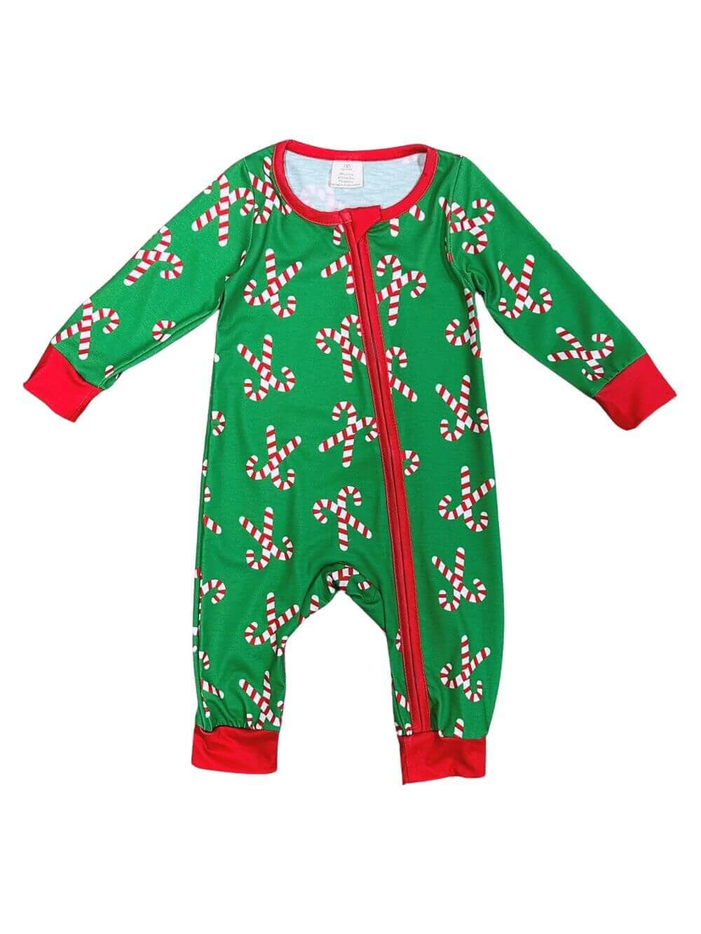 Candy Cane Cutie Green & Red Christmas Baby Romper、mySite、camillekostekn
