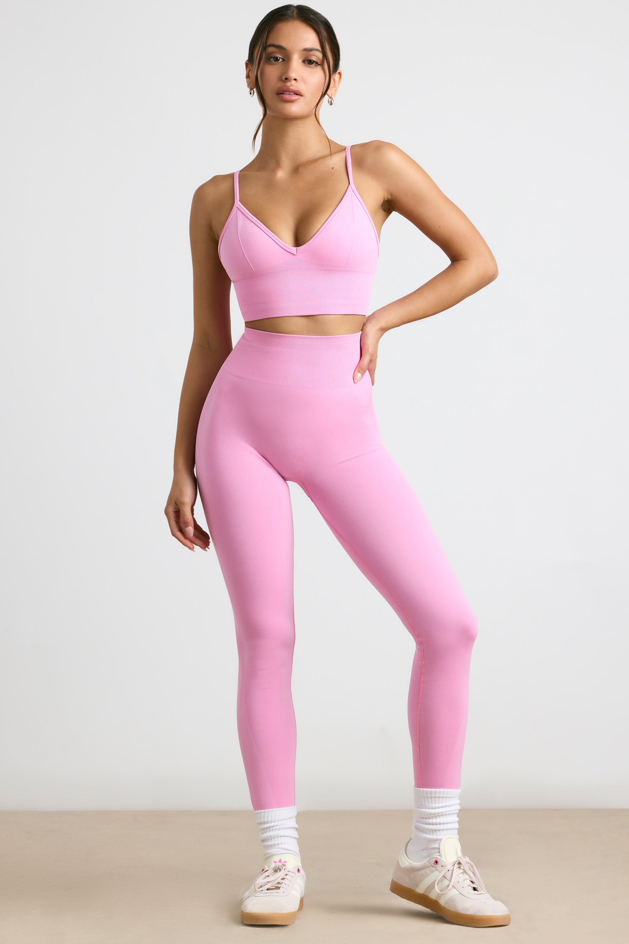 Petite High-Waist Define Luxe Leggings in Bubblegum Pink、mySite、solidvoid