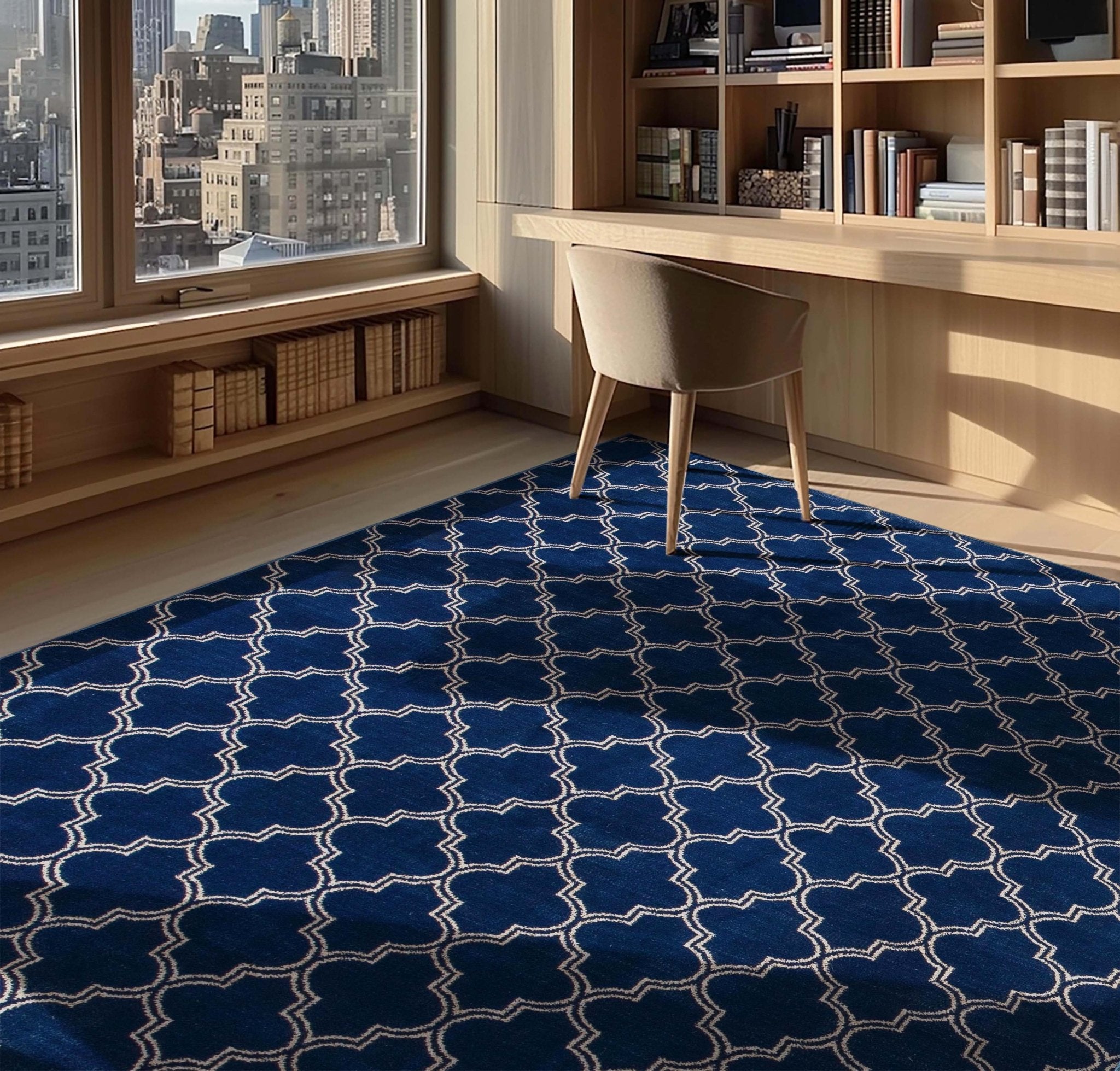 Nantucket Trellis Custom-Made Rug, Made to Order, High-Quality, Elegant Blue Design Area Rug、mySite、gigharbornorthrealestate