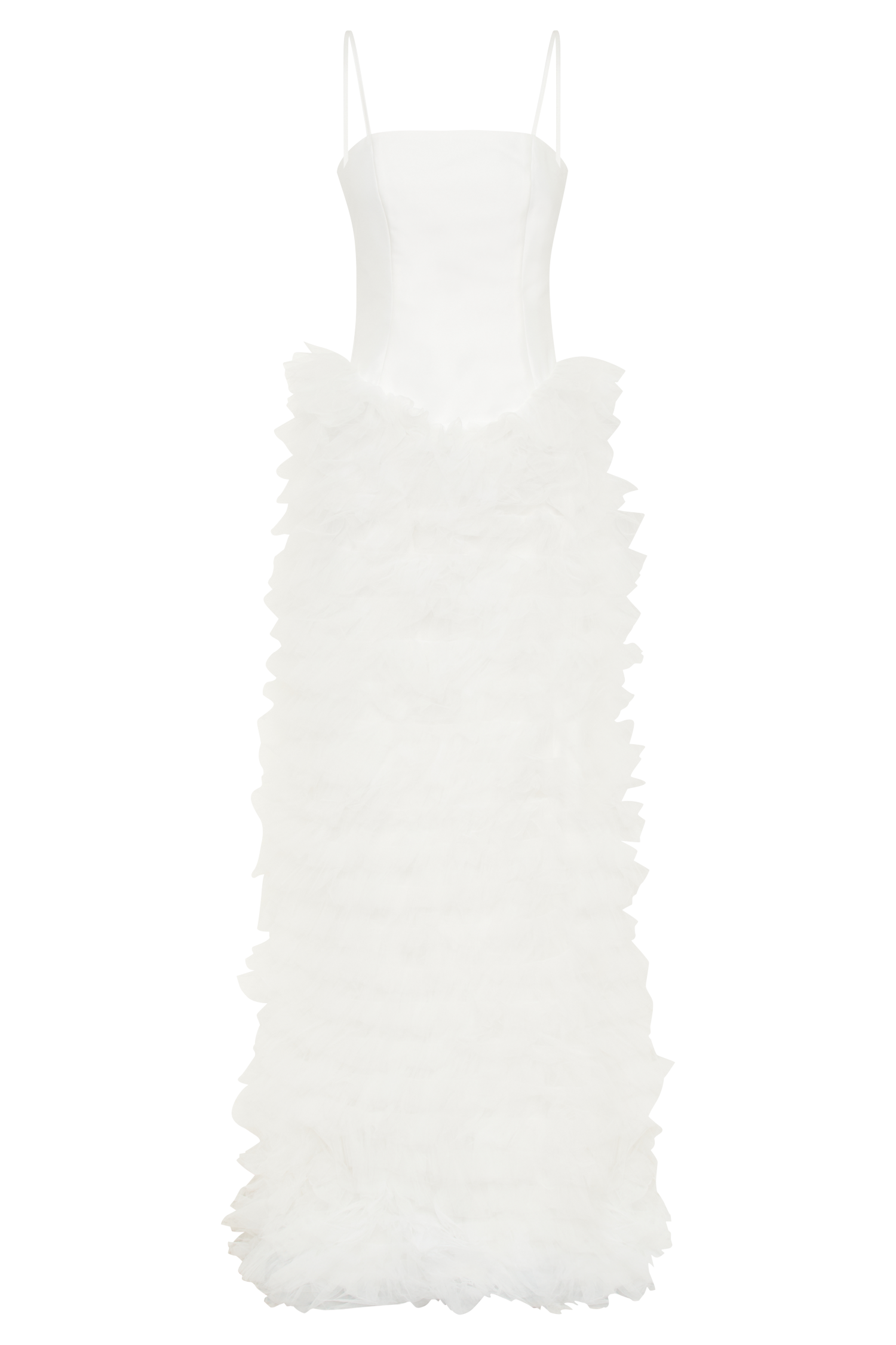 Magnolia Tiered Ruffle Maxi Dress - Ivory、mySite、solidvoid