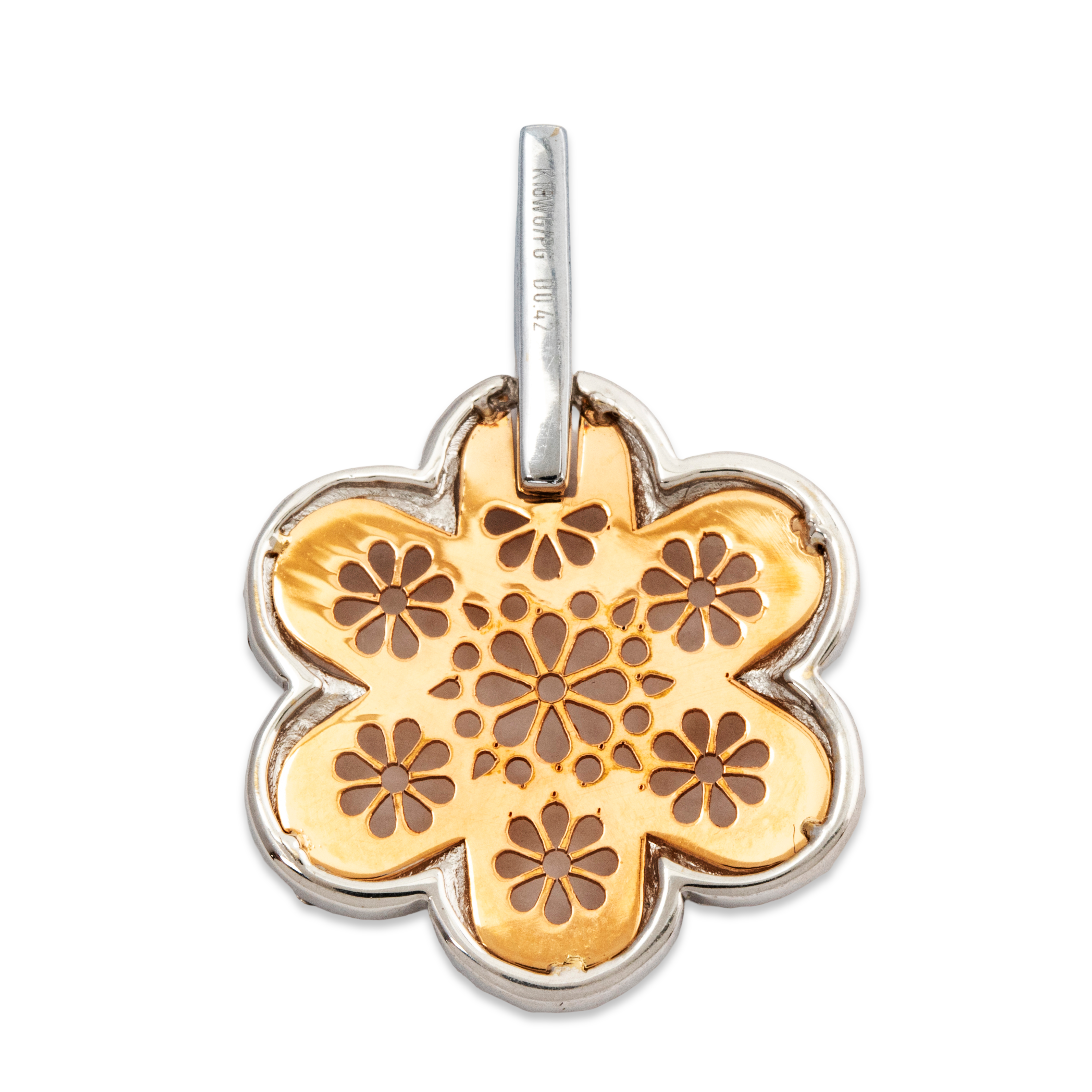 Vintage 18k Rose & White Gold .42cttw Diamond Openwork Floral Pendant、mySite、hinf8tx79