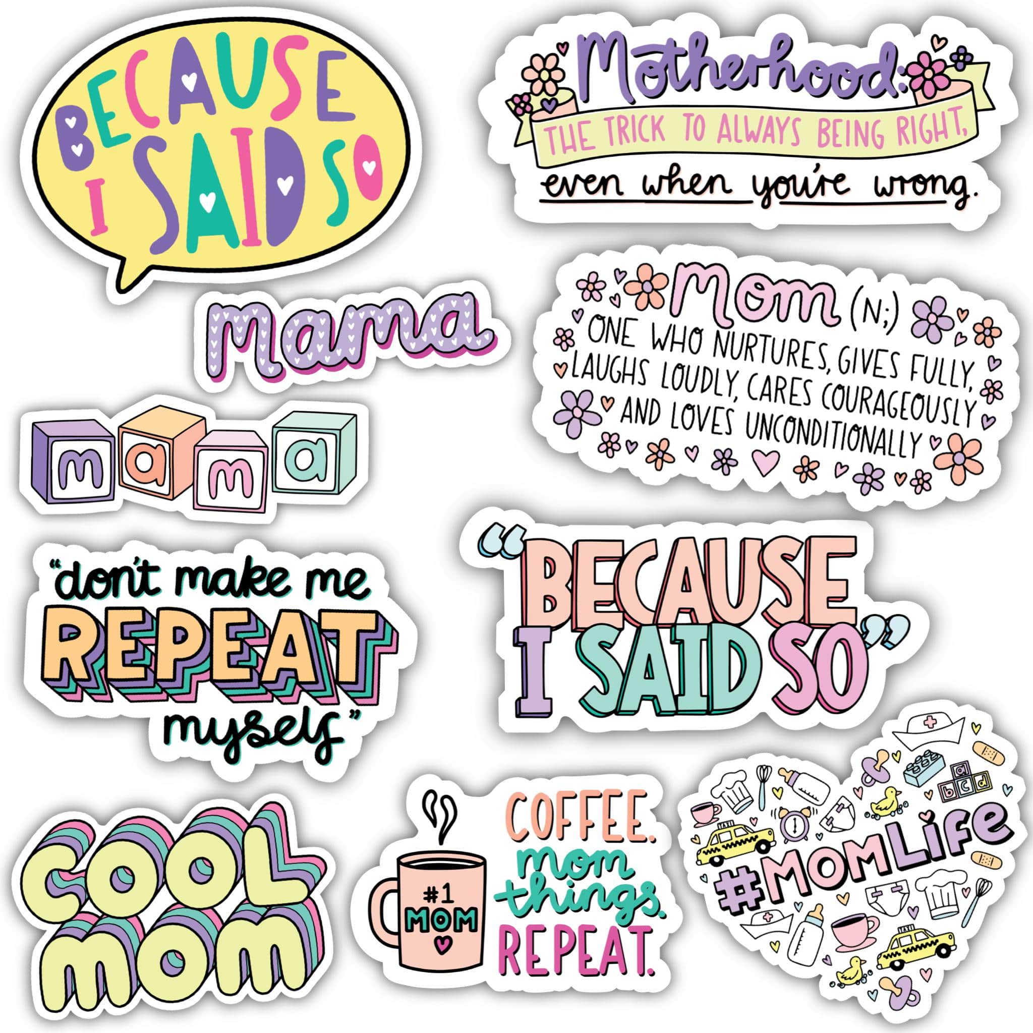  Mom Sticker 10 Pack、mySite、elrpsem3k