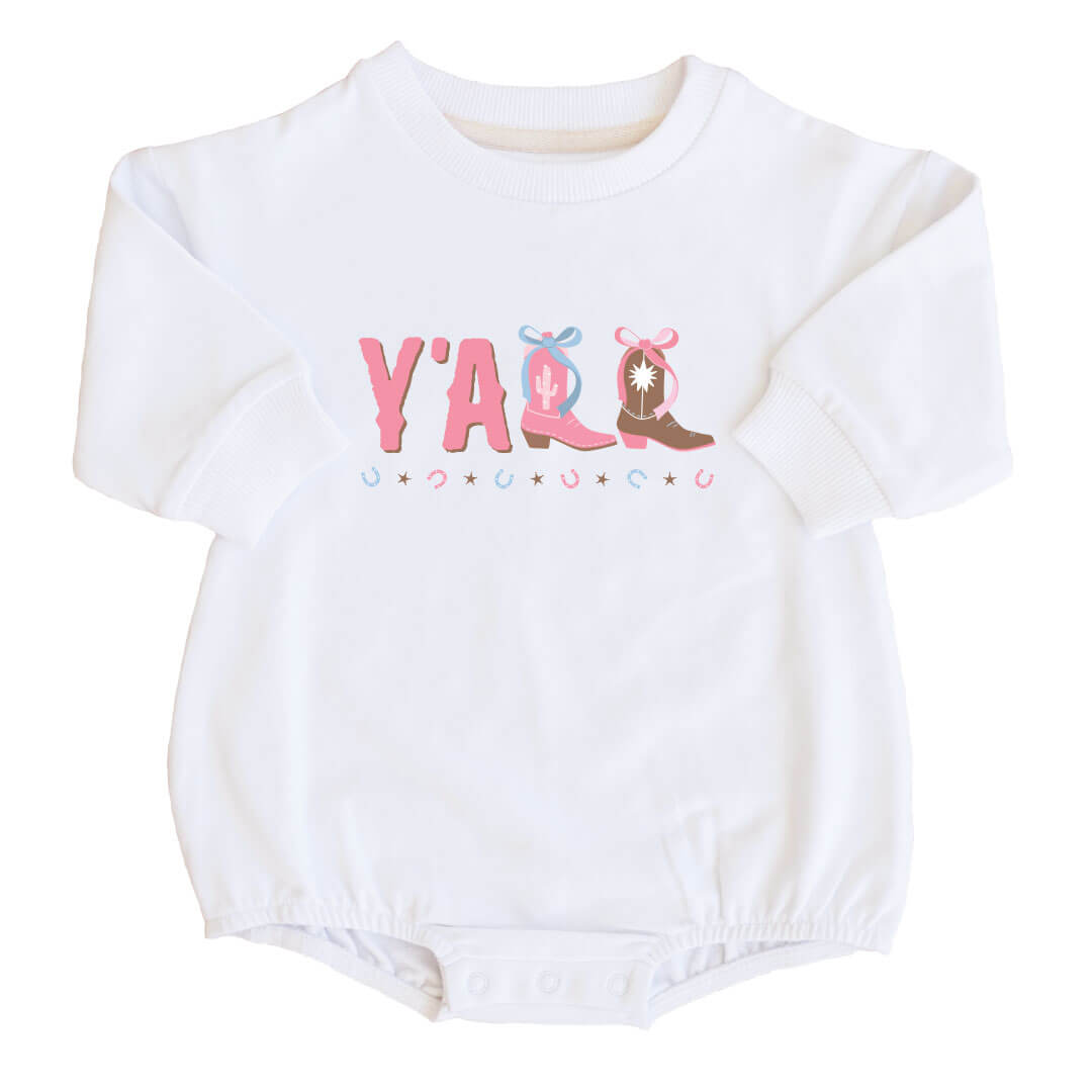  Y'all Graphic Sweatshirt Bubble Romper | White、mySite、layawaytickets