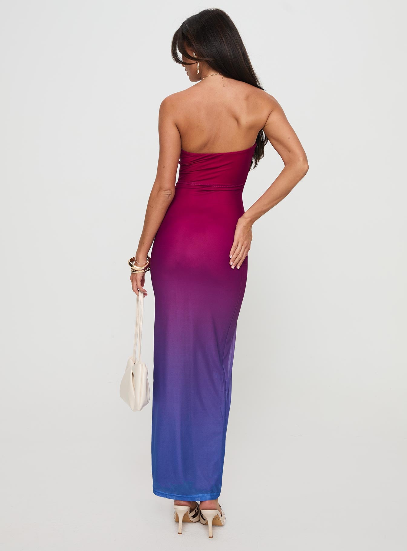 Stolen Love Strapless Maxi Dress Pink / Purple Ombre、mySite、solidvoid