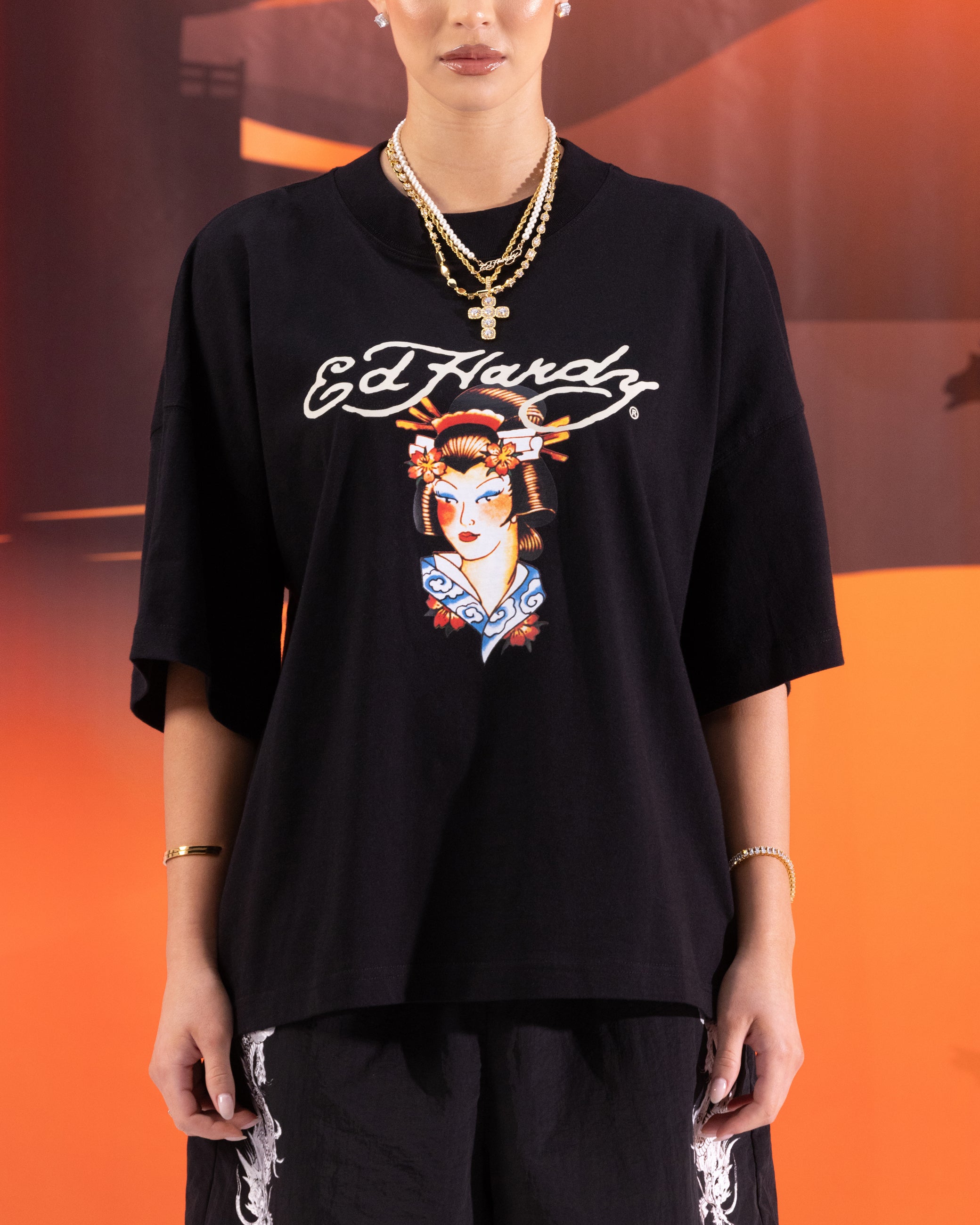 Ed Hardy Geisha T-Shirt Black、mySite、zt4zffjzw