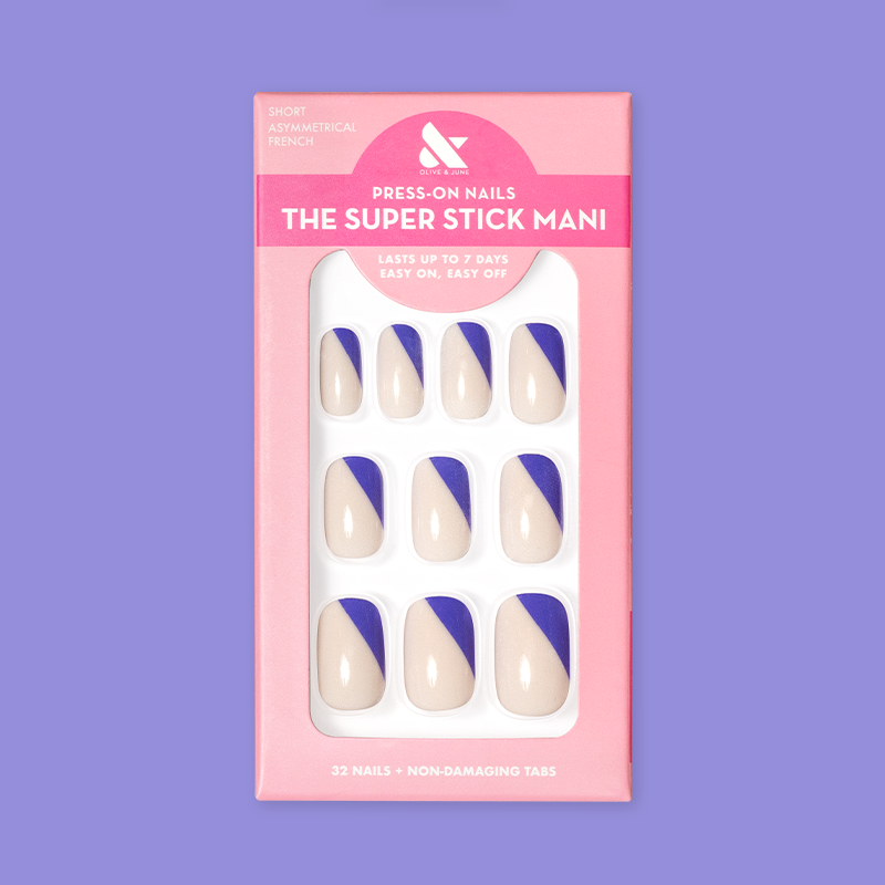 Asymmetrical French - Tab Press-On | Short | Squoval - Part of Set、mySite、solidvoid