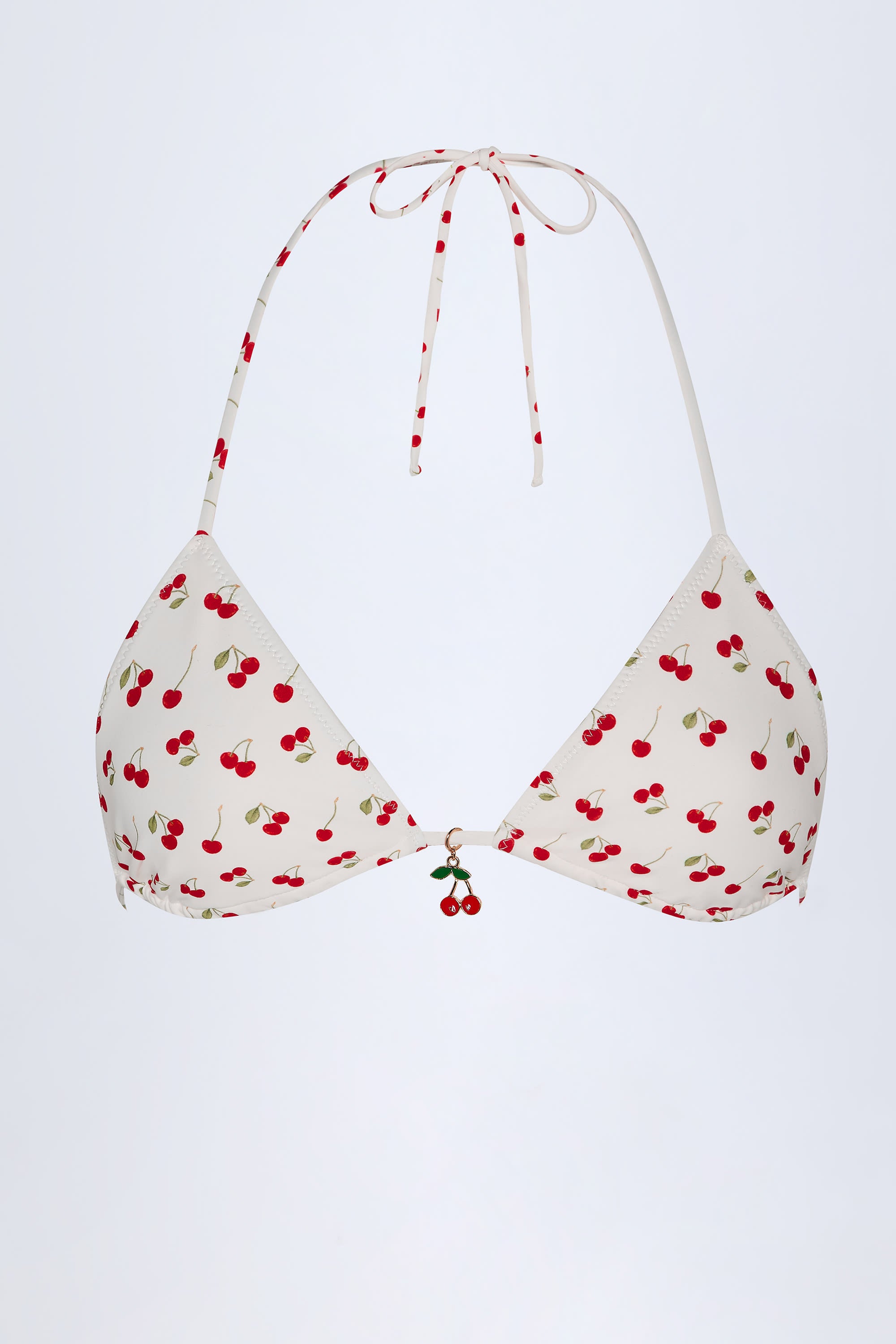  Charm-Detail Triangle Bikini Top in Cherry Print、mySite、sugarbowlscore