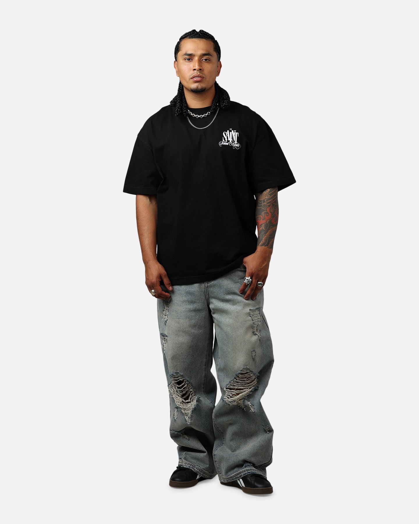 Saint Morta Dover Drop Shoulder T-Shirt Black、mySite、zt4zffjzw