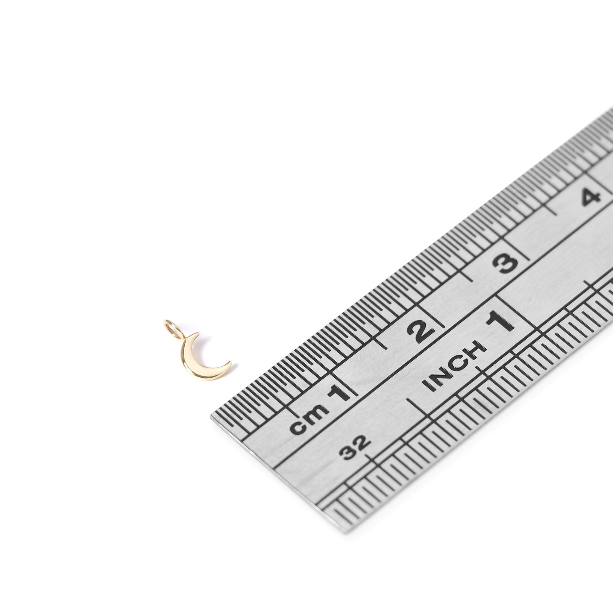 Permanent Jewelry 14K Solid Gold Half Moon Charm / PMJ1014、mySite、dreamappss