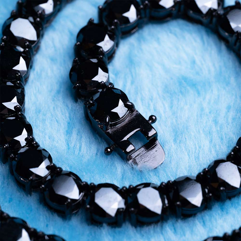 6MM Black Moissanite Tennis Chain 14K Black Gold、mySite、hinf8tx79