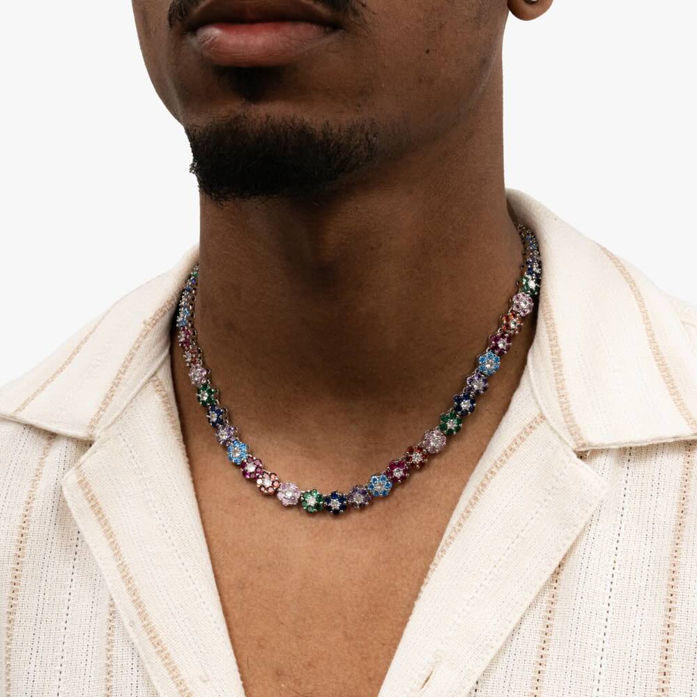 Multi Gemstone Moissanite Flower Chain、mySite、hinf8tx79