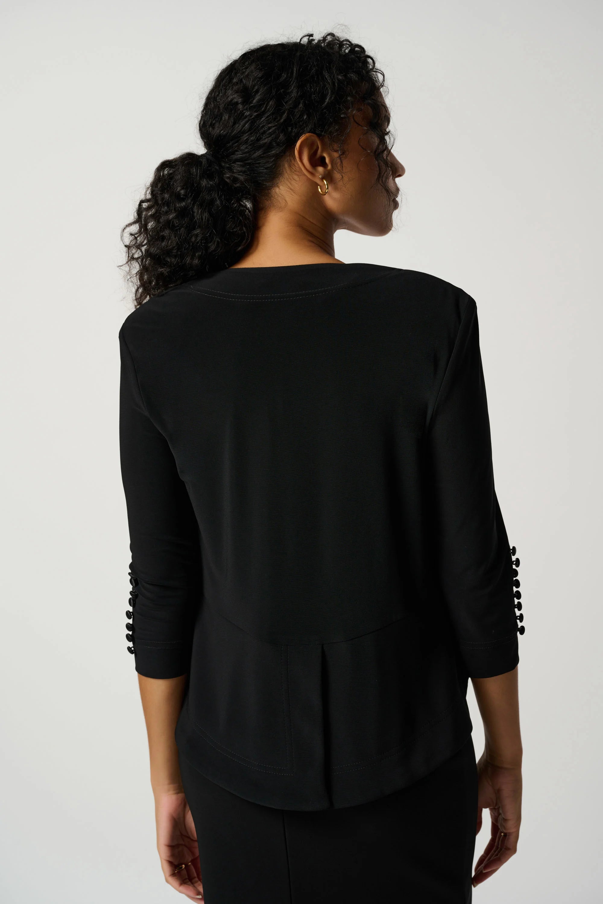 Joseph Ribkoff Cropped High Low Jacket, Black、mySite、noshort