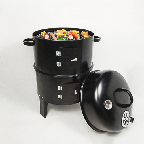 Outdoor double-layer grill, charcoal wood fired braising and smoking stove、、eastwooduniform