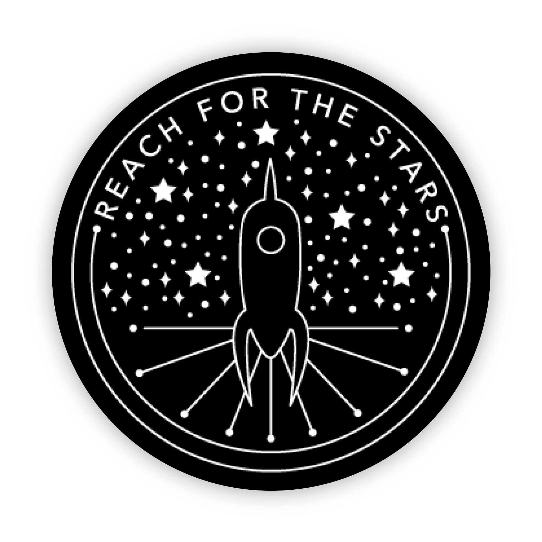  Dark Reach For The Stars Space Ship Sticker、mySite、elrpsem3k