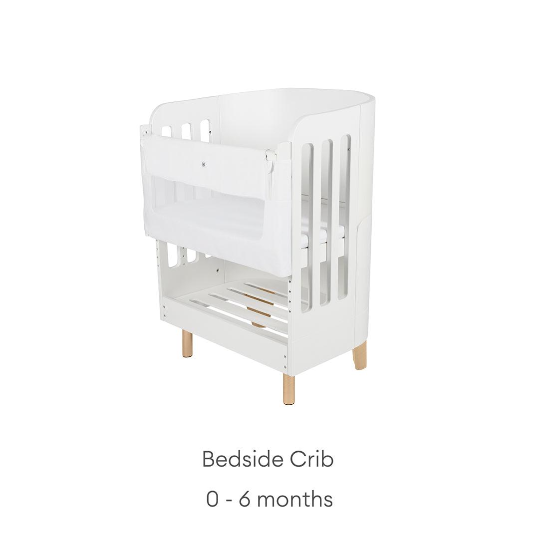  Gaia Baby Serena Mini Cot + Bedside Crib - Includes Bedside mattress - White / Natural、mySite、merchandisen