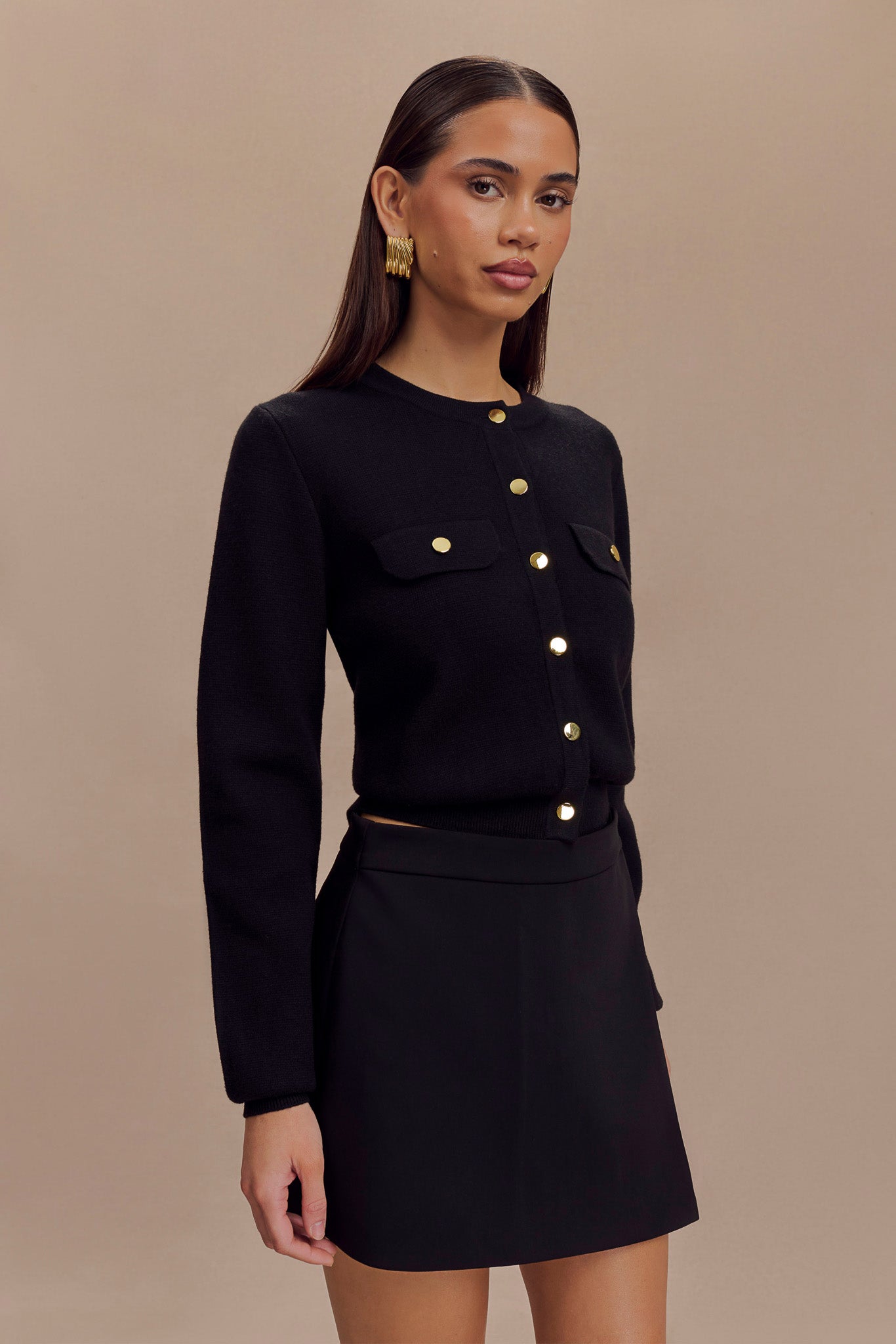 Tabitha Knit Cardigan - Black、mySite、solidvoid