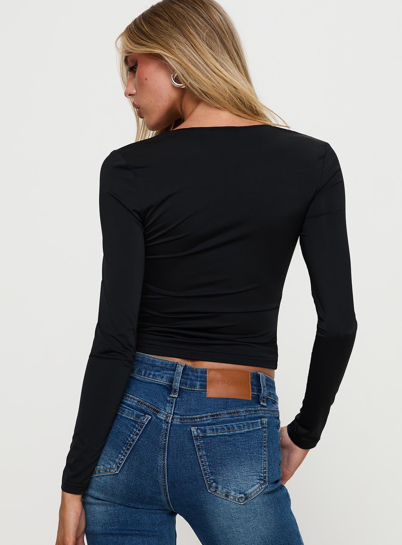 Xandi Long Sleeve Top Black / Leopard、mySite、solidvoid