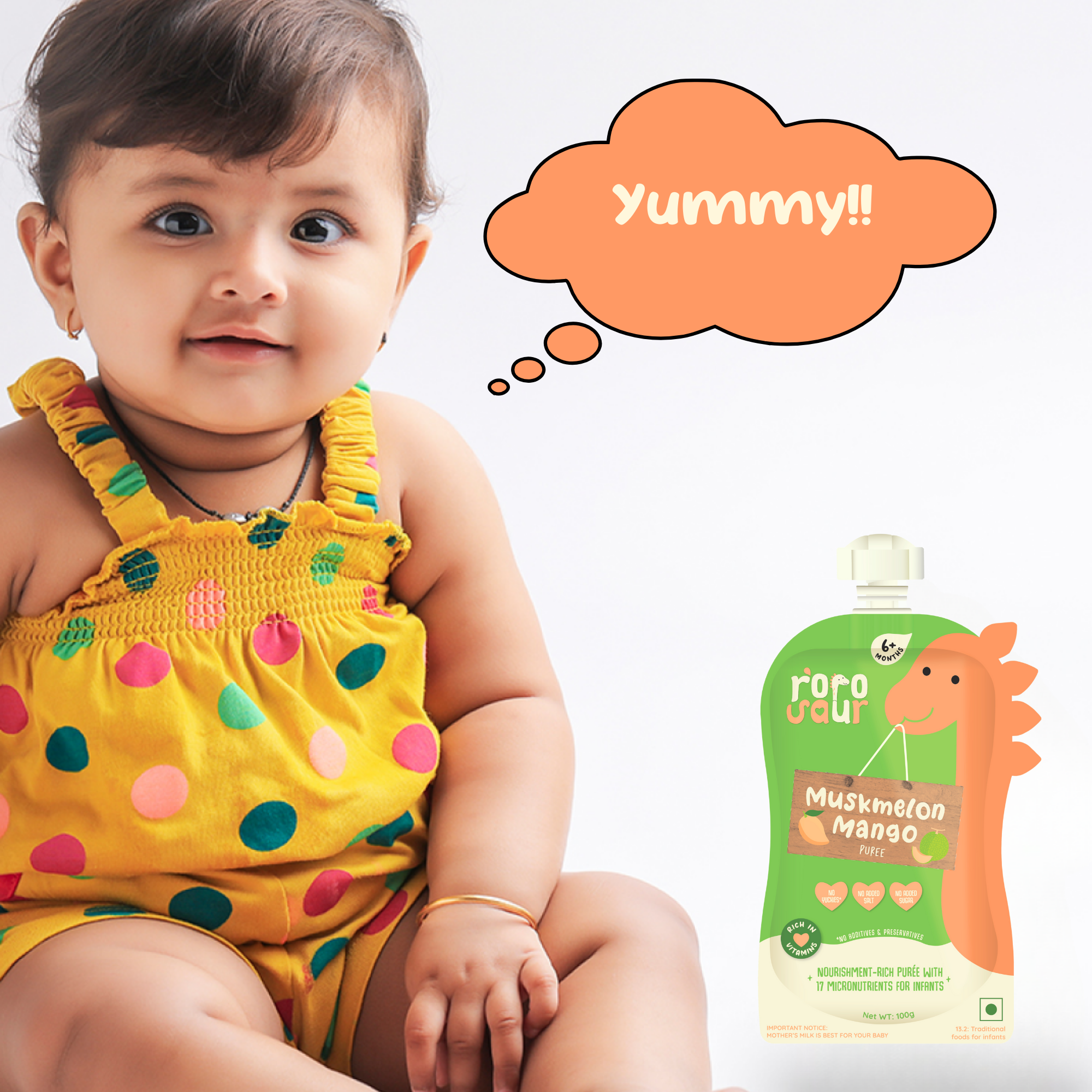 Baby Food | Kids Healthy Snacks | Exotic Fruit Puree | Musk Melon Mango | 100 g、mySite、camillekostekn