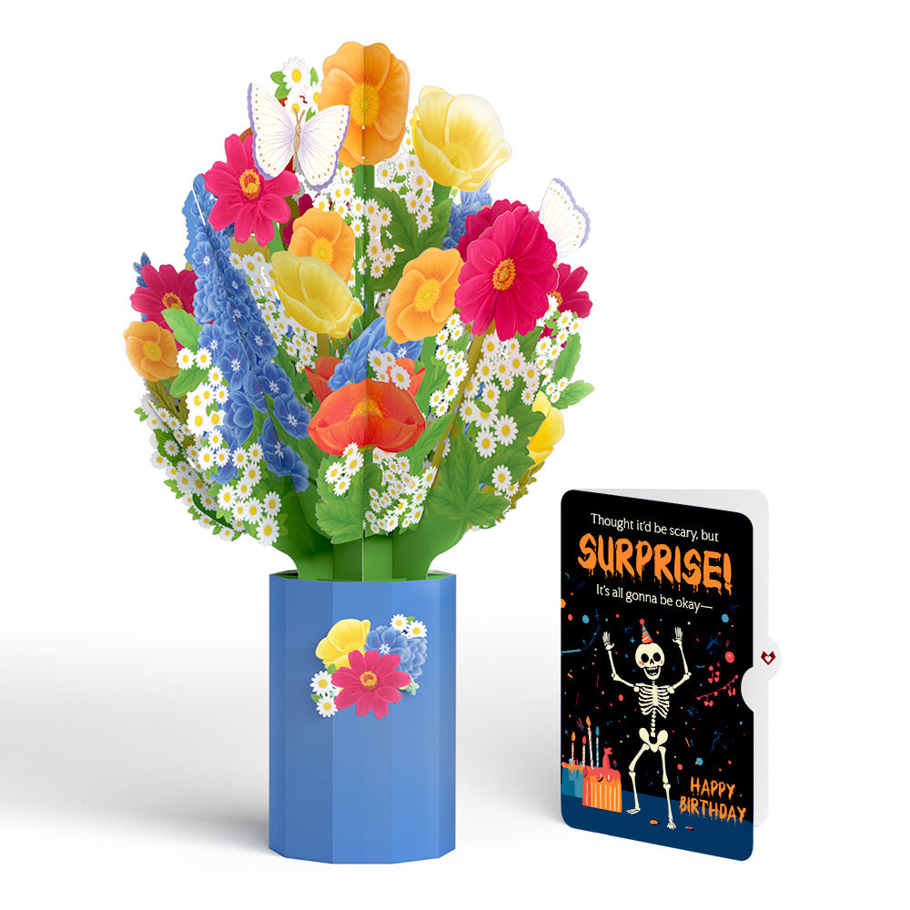 Wildflower Birthday Bouquet and Surprise Skeleton Sentiment Set、mySite、solidvoid