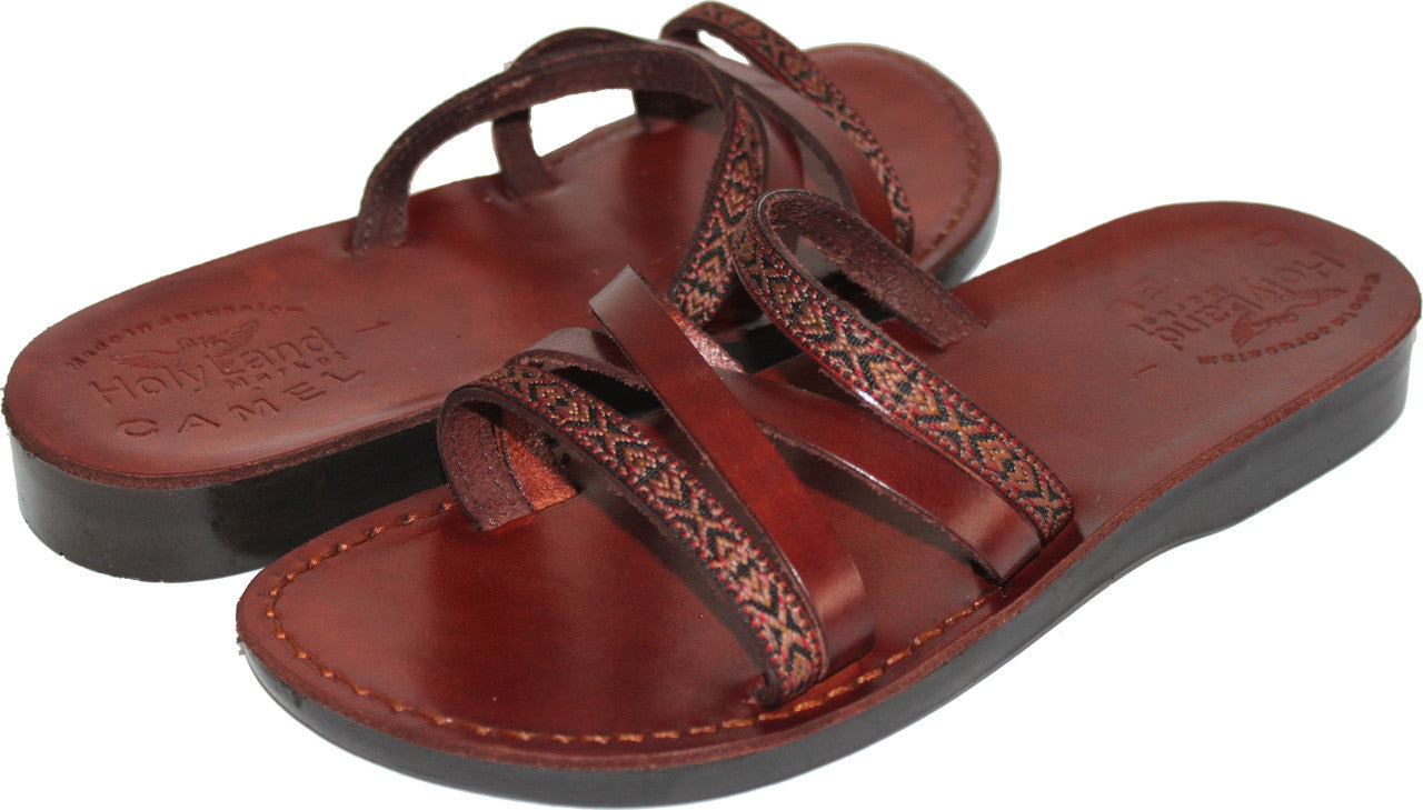  Holy Land Market Men/Women Biblical Jesus Leather/Embroidered Sandals/Slides From Jerusalem (Saint Paul Style)、mySite、elrpsem3k