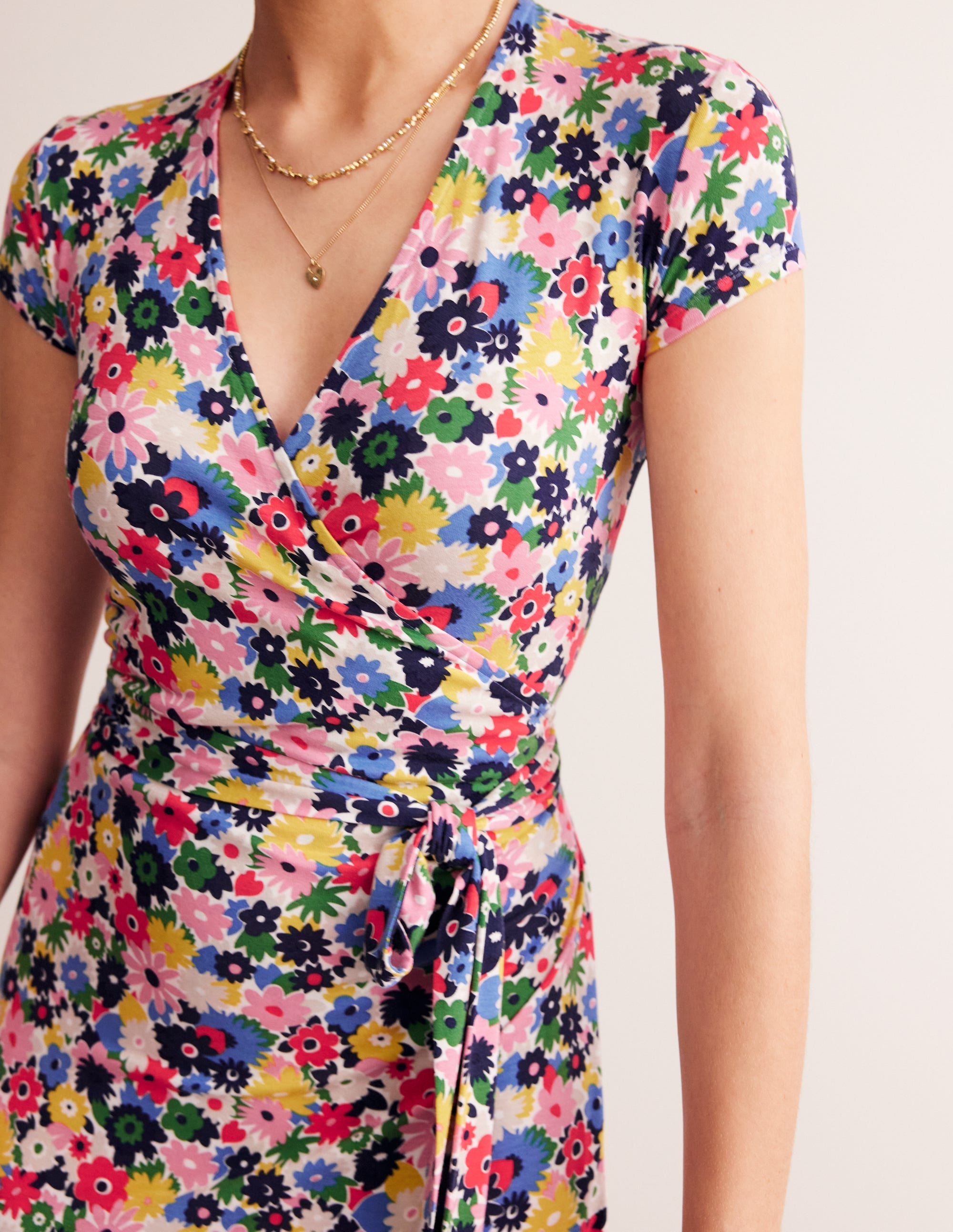  Joanna Cap Sleeve Wrap Dress-Multi, Paintbox Ditsy、mySite、ashleygrahame