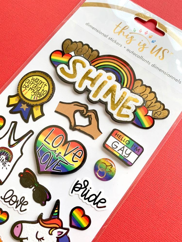  Scrapbook Stickers - 3D Let Love Shine、mySite、ghnorth