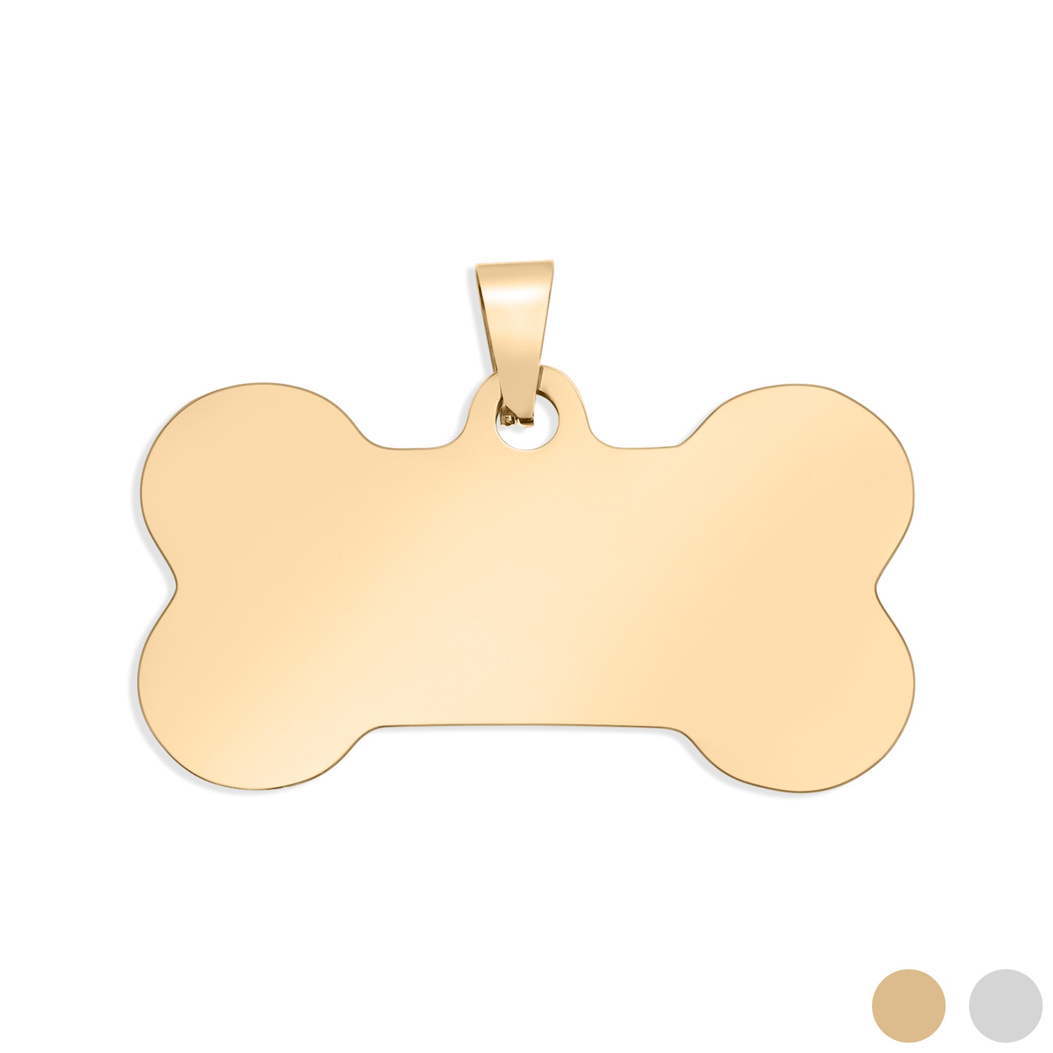 18K Gold PVD Stainless Steel Blank Dog Bone Pet Tag / PDL0134、mySite、dreamappss