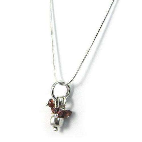 Michael Bromberg Sterling Silver and Garnet Pomegranate Necklace、mySite、topwebapps