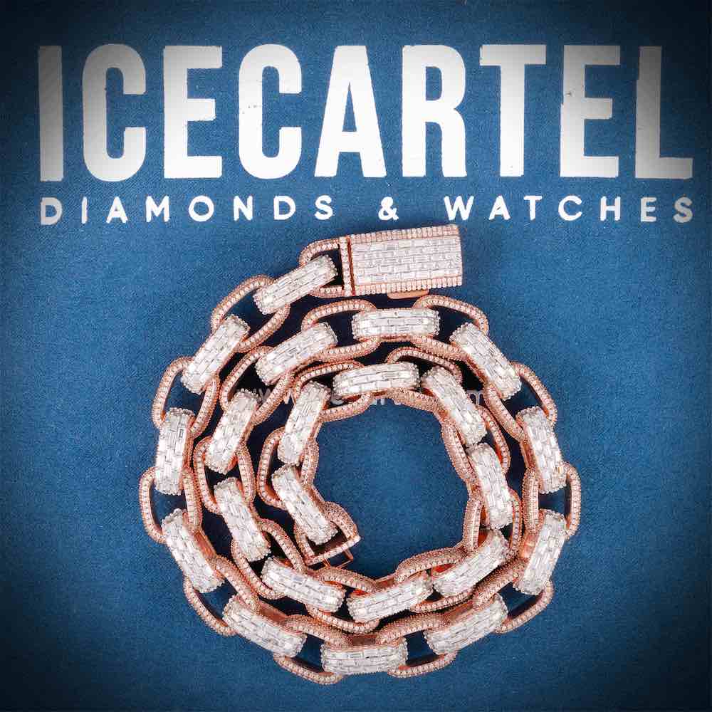 15MM Iced Out Cable Link Chain 14K Two Tone、mySite、hinf8tx79