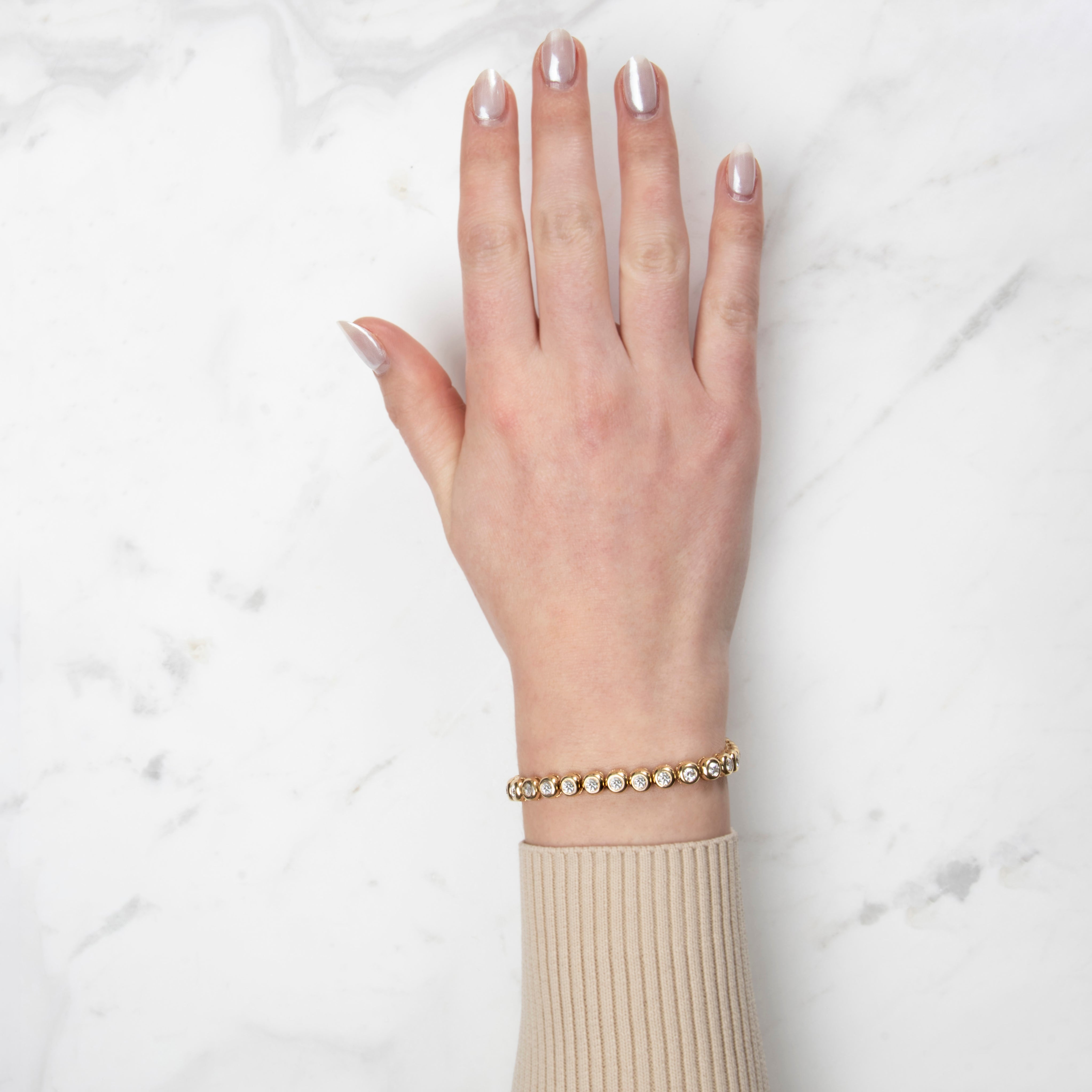 Estate 14k Yellow Gold 2.5cttw Diamond Tennis Bracelet 7、mySite、hinf8tx79