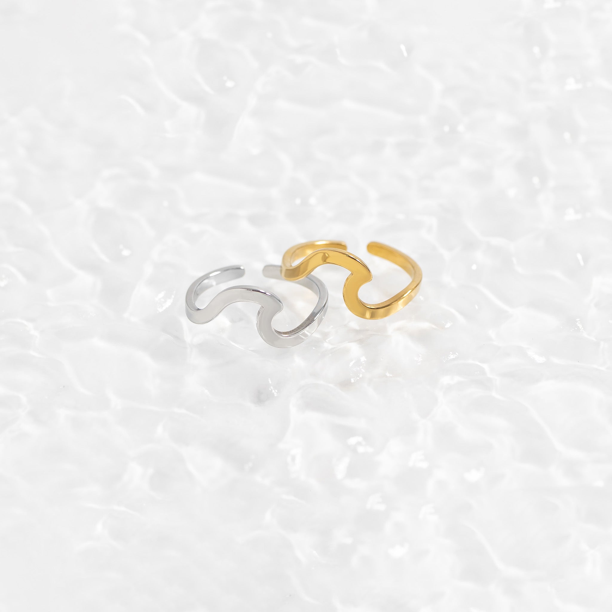 18K Gold PVD Stainless Steel Wave Toe Ring / KSS0017、mySite、dreamappss